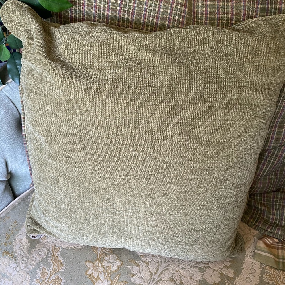 Set 2 Large Oversized Khaki Colored Throw Pillows - Picture 2 of 2